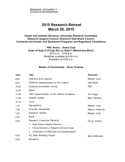 2015 Research Retreat March 20, 2015