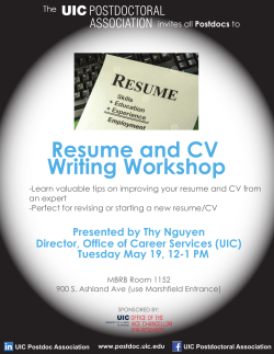 Resume and CV Writing Workshop
