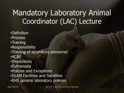 Laboratory Animal Coordinator Lecture
