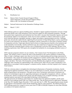 NEH Challenge Letter - Office of the Vice President for Research