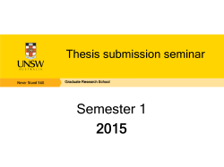 Thesis Submission Seminar