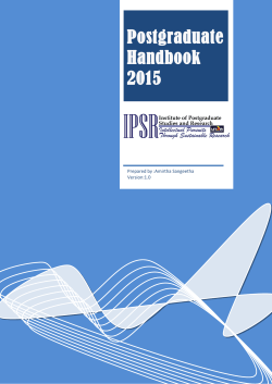 Postgraduate Handbook 2015 - UTAR Research Portal