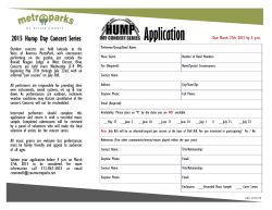 Content: Program information sheet: Hump Day Concert Application