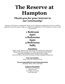 Rental Application - The Reserve at Hampton