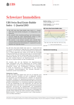 UBS Swiss Real Estate Bubble Index Q1 2015
