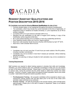 RA Job Description 2015 - Residence Life