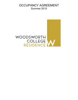 occupancy agreement - Woodsworth College Residence