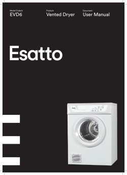 1 EVD6 Vented Dryer User Manual