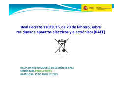 Real Decreto 110/2015, de 20 de febrero, sobre residuos de