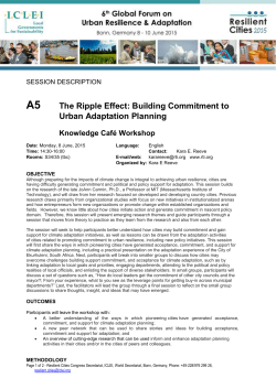 The Ripple Effect: Building Commitment to Urban Adaptation Planning