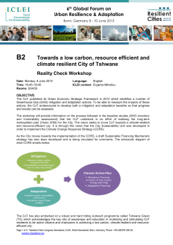Session Description - Resilient Cities 2015