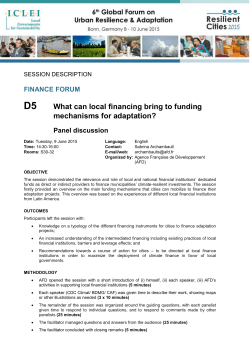 What can local financing bring to funding mechanisms for adaptation?