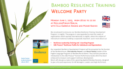 Bamboo Resilience Training Welcome Party