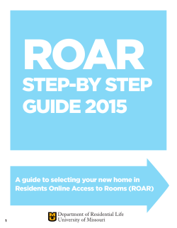 step-by step guide 2015 - Department of Residential Life