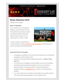 Room Selection 2015 - Department of Resident Life