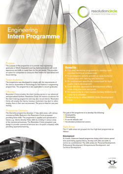 RC Intern Development Programme 2015