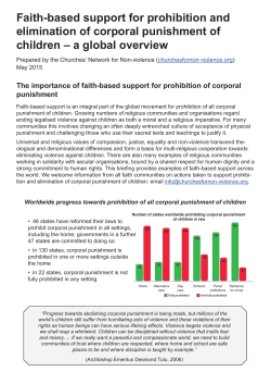 Faith-based support for prohibition and elimination of corporal