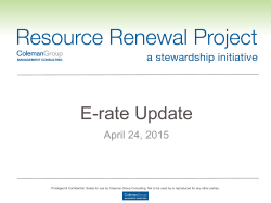 E-rate Update - Resource Renewal Project