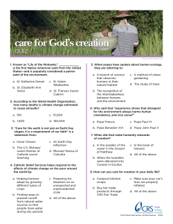 care for God`s creation - Catholic Relief Services Resource Center