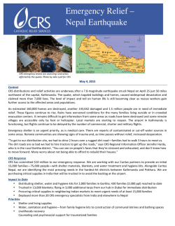 May 4, 2015 - Catholic Relief Services Resource Center