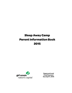 Sleep Away Camp Parent Information Book 2015