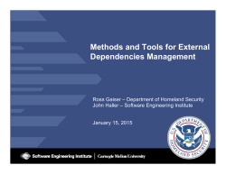 Methods and Tools for External Dependencies Management