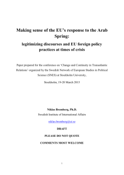 Making sense of the EU`s response to the Arab Spring: