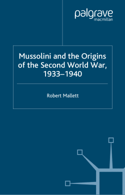 Mussolini and the Origins of the Second World War, 1933