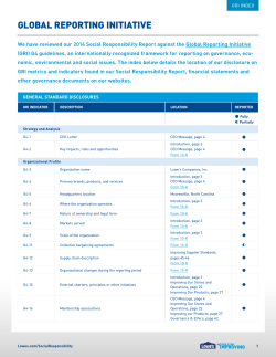 GRI Index PDF - Lowes Corporate Social Responsibility