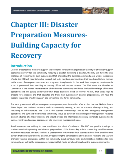 Chapter III â Disaster Preparation Measures