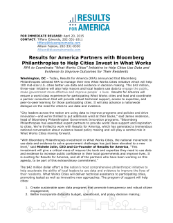 Results for America Partners with Bloomberg Philanthropies to Help