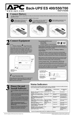 Back-UPS ES 400/550/700 User`s Guide