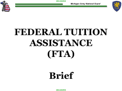FEDERAL TUITION ASSISTANCE (FTA) Brief