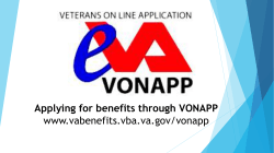 Applying for benefits through VONAPP www.vabenefits