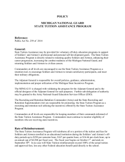 POLICY MICHIGAN NATIONAL GUARD STATE TUITION