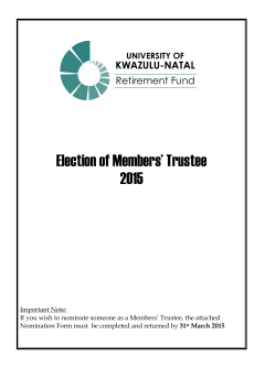 Trustee Election Nomination Booklet