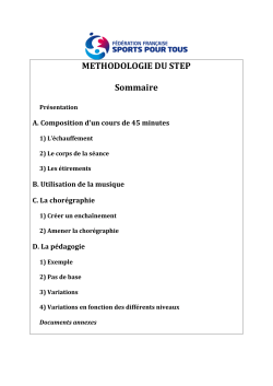 METHODOLOGIE DU STEP Sommaire