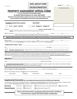 2015 Appeal Form - Department of Revenue | County Departments