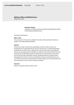 Spinosa, Marx and Democracy - Revista Estudos Pol&Atilde;&shy;ticos