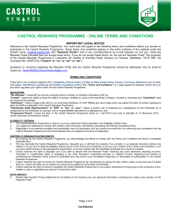 castrol rewards programme - online terms and conditions