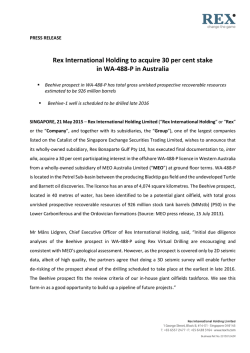 Attachment 1 - Rex International Holding Limited