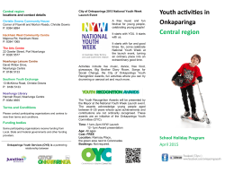 Youth activities in Onkaparinga Central region School Holiday