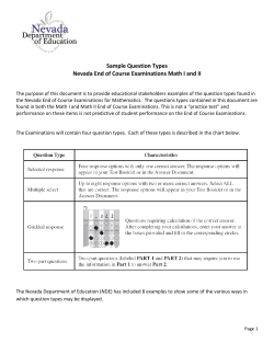 Math Sample Question Types - Nevada Department of Education