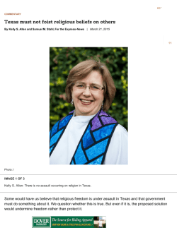 Texas must not foist religious beliefs on others &acirc; San Antonio