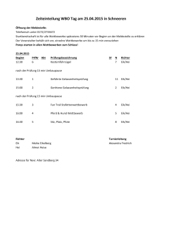 Zeiteinteilung WBO Tag am 25.04.2015 in Schneeren