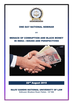ONE DAY NATIONAL SEMINAR on MENACE OF CORRUPTION