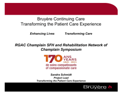 BruyÃ¨re Continuing Care Transforming the Patient Care Experience