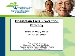 Champlain Falls Prevention Strategy