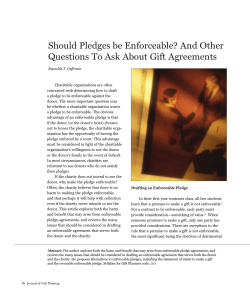 Should Pledges be Enforceable? And Other Questions To Ask About