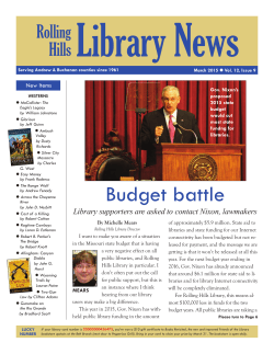 Budget battle - Rolling Hills Consolidated Library